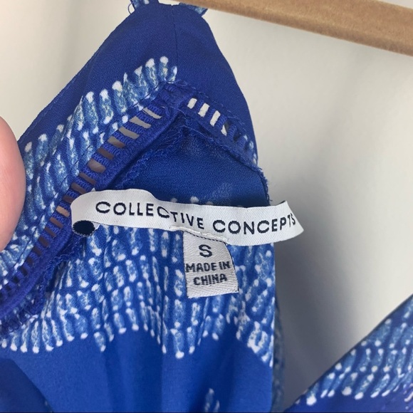 Collective Concepts Blue Print Racerback Tank Top - Picture 8 of 8